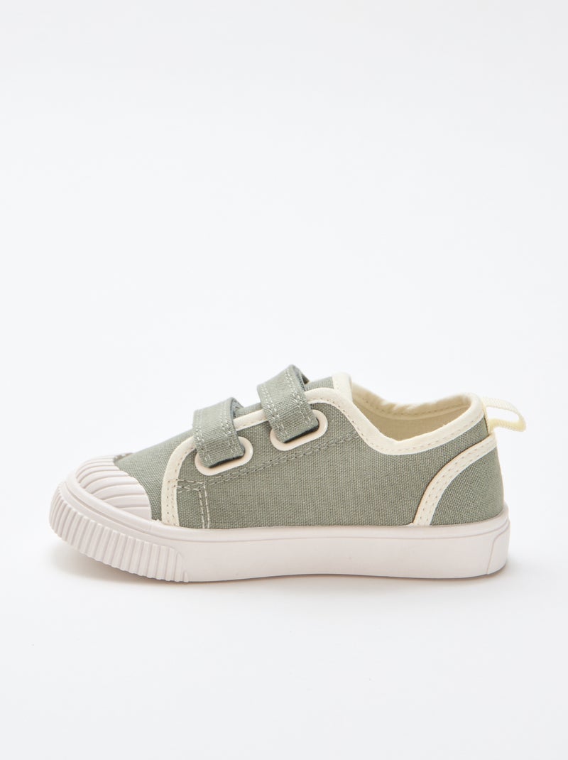 Zapatillas de lona con velcro Verde - Kiabi