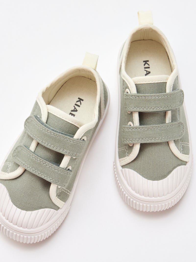 Zapatillas de lona con velcro Verde - Kiabi