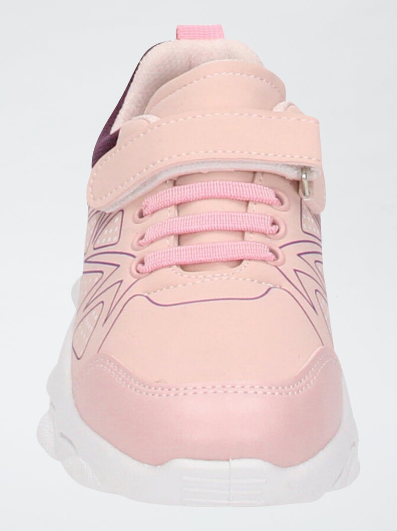 Zapatillas De Running Con Velcros Y Cordones Elásticos - Blanco - Niño