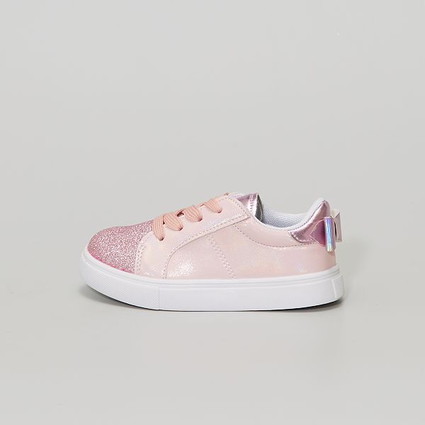 Zapatillas de material sintético con brillos bebé niña - ROSA - Kiabi -  18,00€