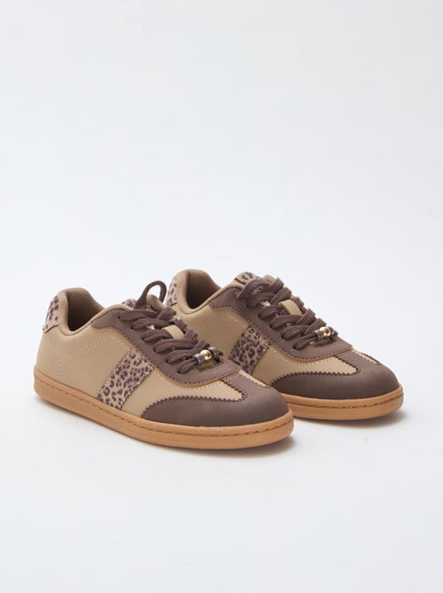 Zapatillas de moda con inserciones estampadas de leopardo - Kiabi