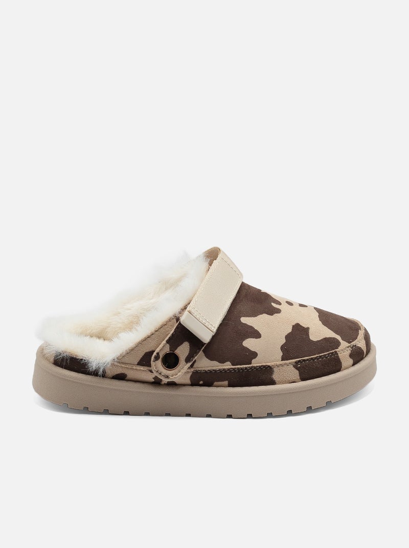 Zapatillas de pelo sintético Beige - Kiabi