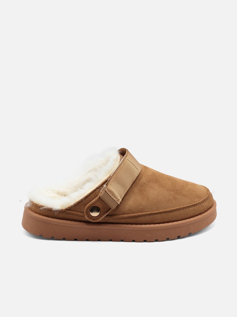 Zapatillas de pelo sintético Camel - Kiabi