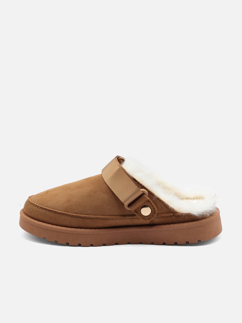 Zapatillas de pelo sintético Camel - Kiabi