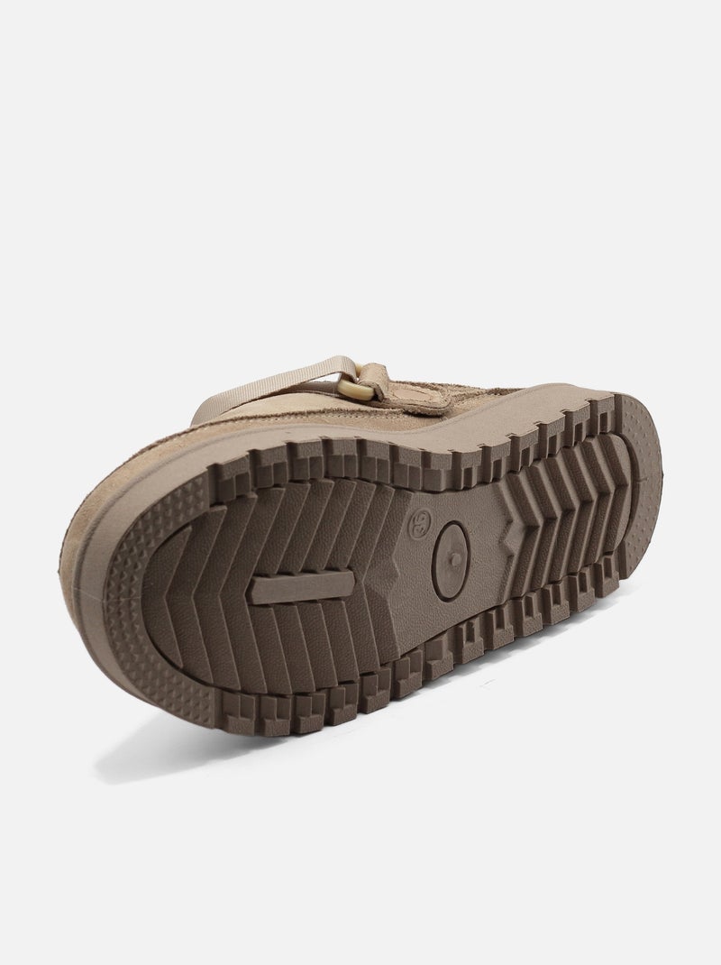 Zapatillas de pelo sintético Caqui - Kiabi