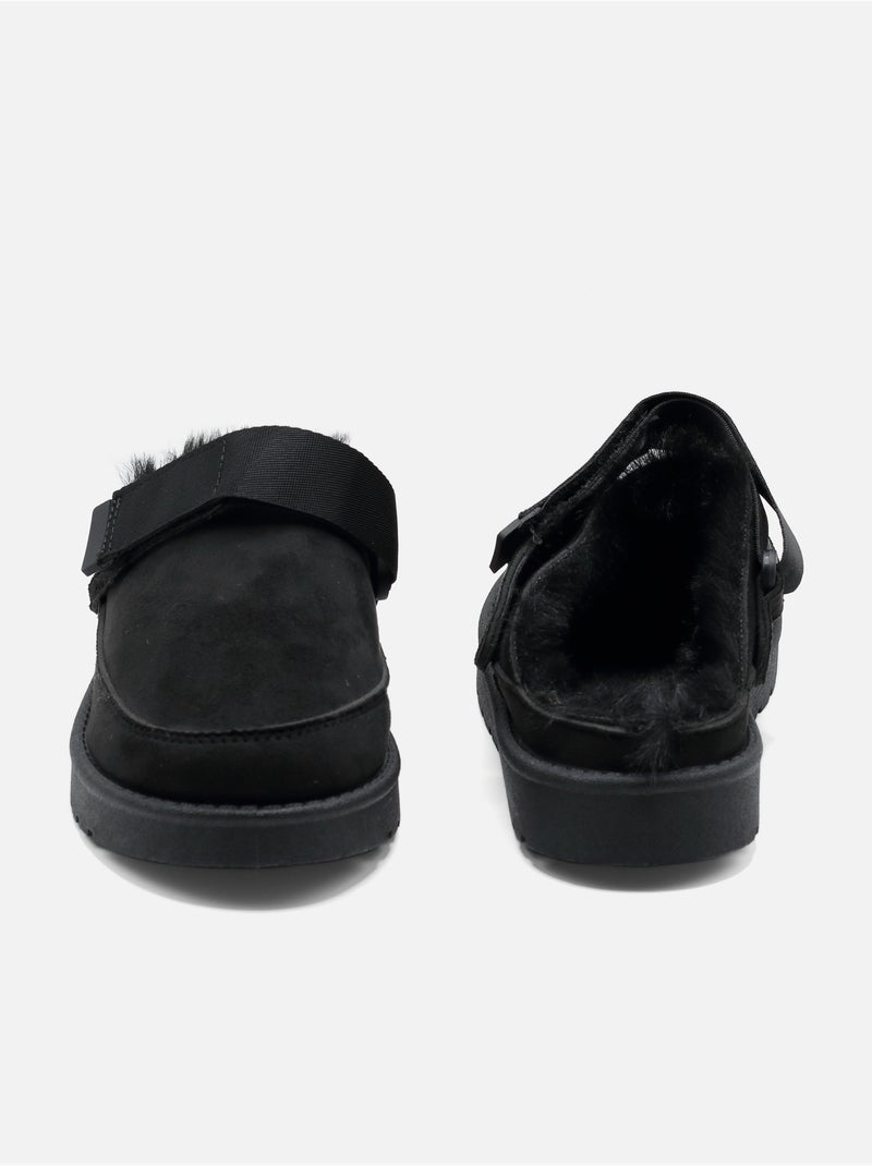 Zapatillas de pelo sintético Negro - Kiabi