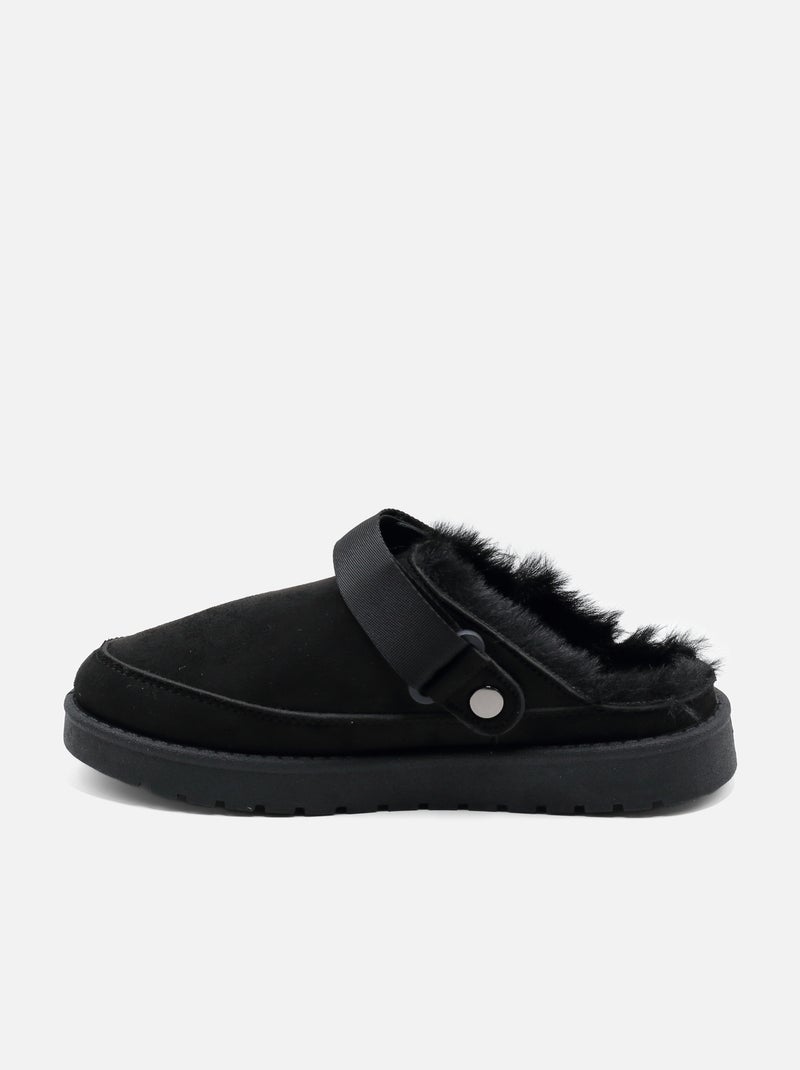 Zapatillas de pelo sintético Negro - Kiabi
