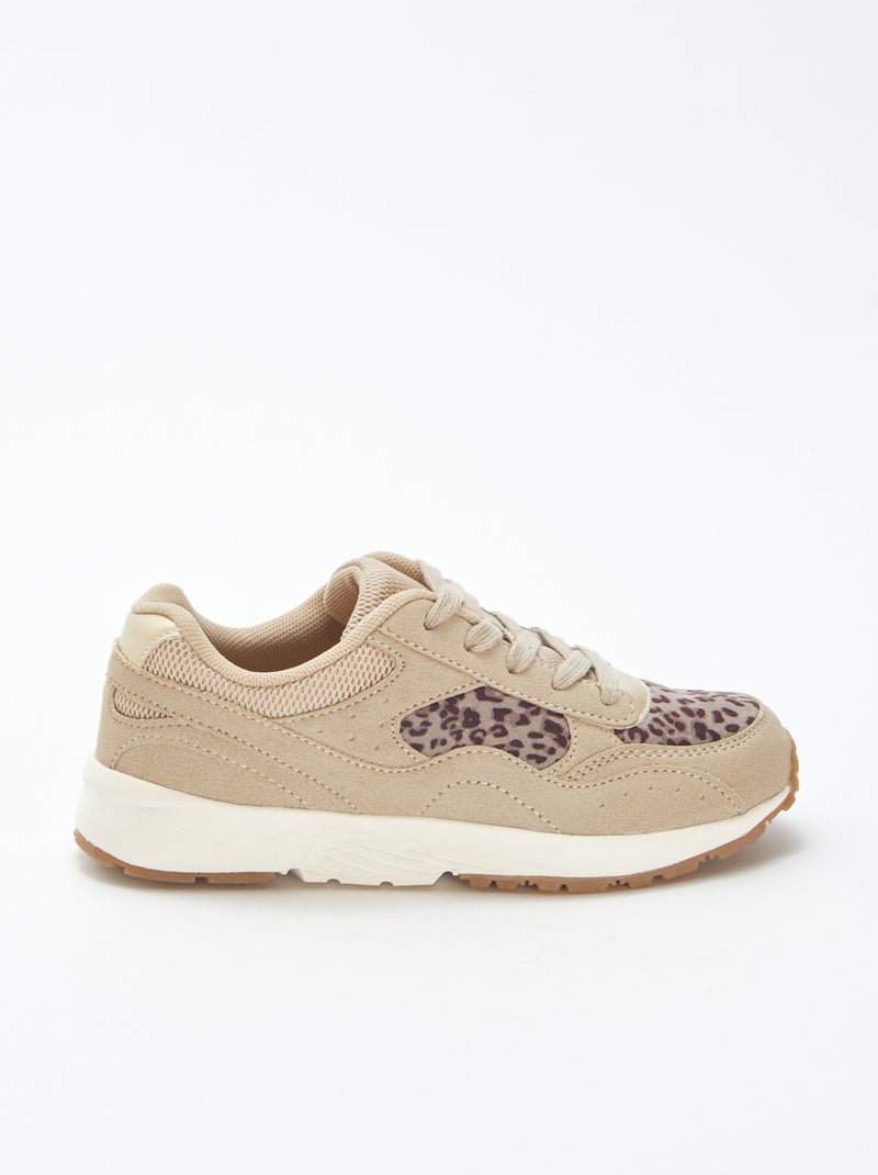 Zapatillas de running con estampado de leopardo Beige - Kiabi