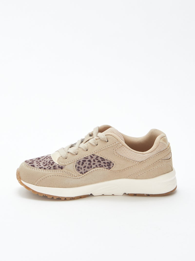 Zapatillas de running con estampado de leopardo Beige - Kiabi