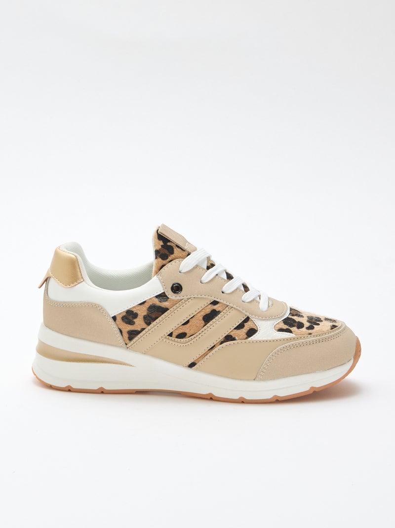Zapatillas de running con estampado de leopardo Kaki - Kiabi