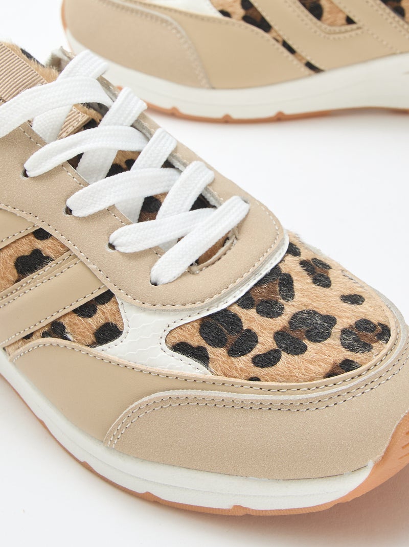 Zapatillas de running con estampado de leopardo Kaki - Kiabi
