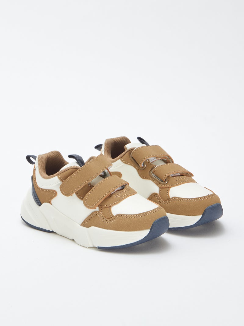 Zapatillas de running con velcros blanco - Kiabi
