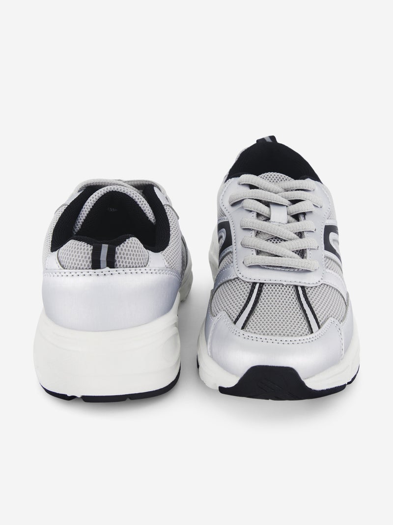 Zapatillas de running de malla Gris - Kiabi