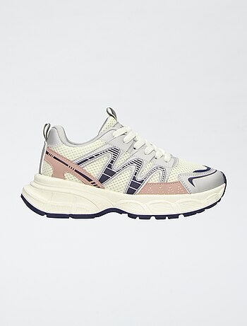 Zapatillas de running de malla tricolor