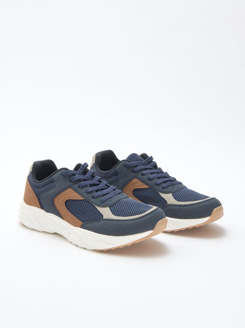 Zapatillas de running de malla y ante tricolor - Kiabi