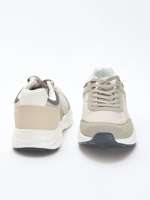 Zapatillas de running de malla y ante tricolor - Kiabi