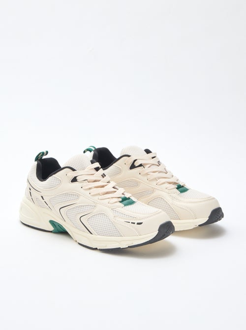 Zapatillas de running de malla y símil tricolor - Kiabi