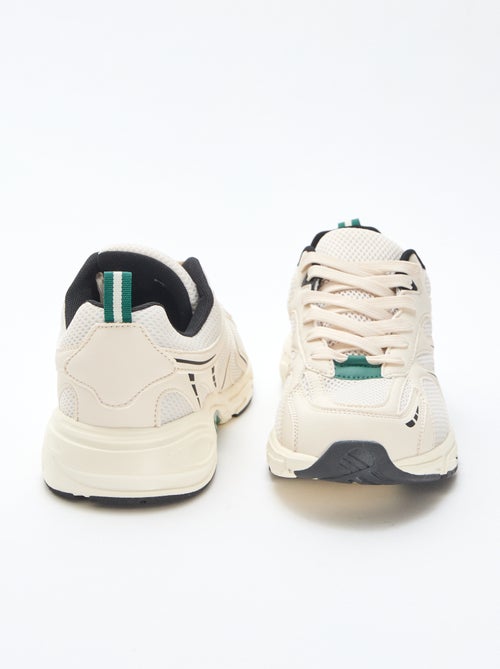 Zapatillas de running de malla y símil tricolor - Kiabi