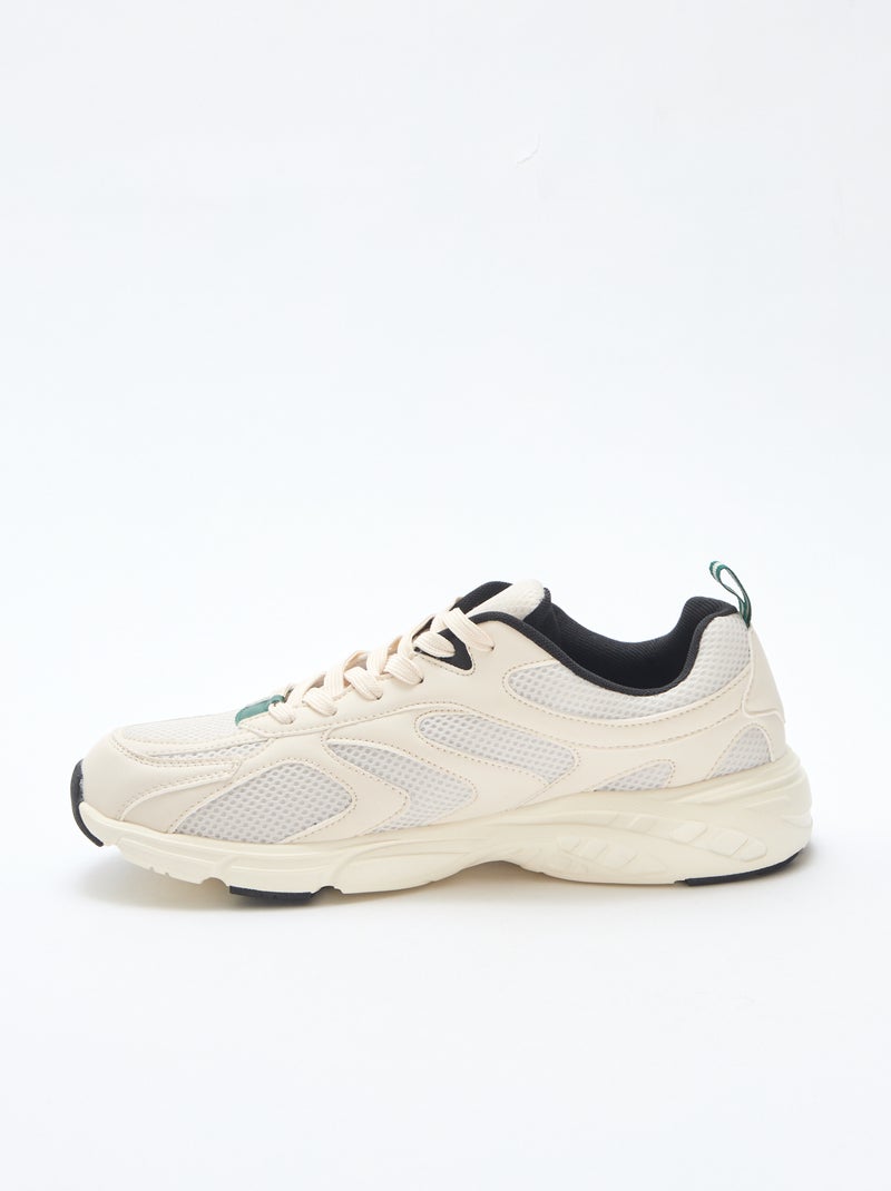 Zapatillas de running de malla y símil tricolor Gris - Kiabi