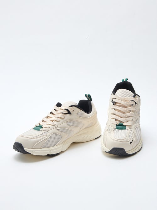 Zapatillas de running de malla y símil tricolor - Kiabi