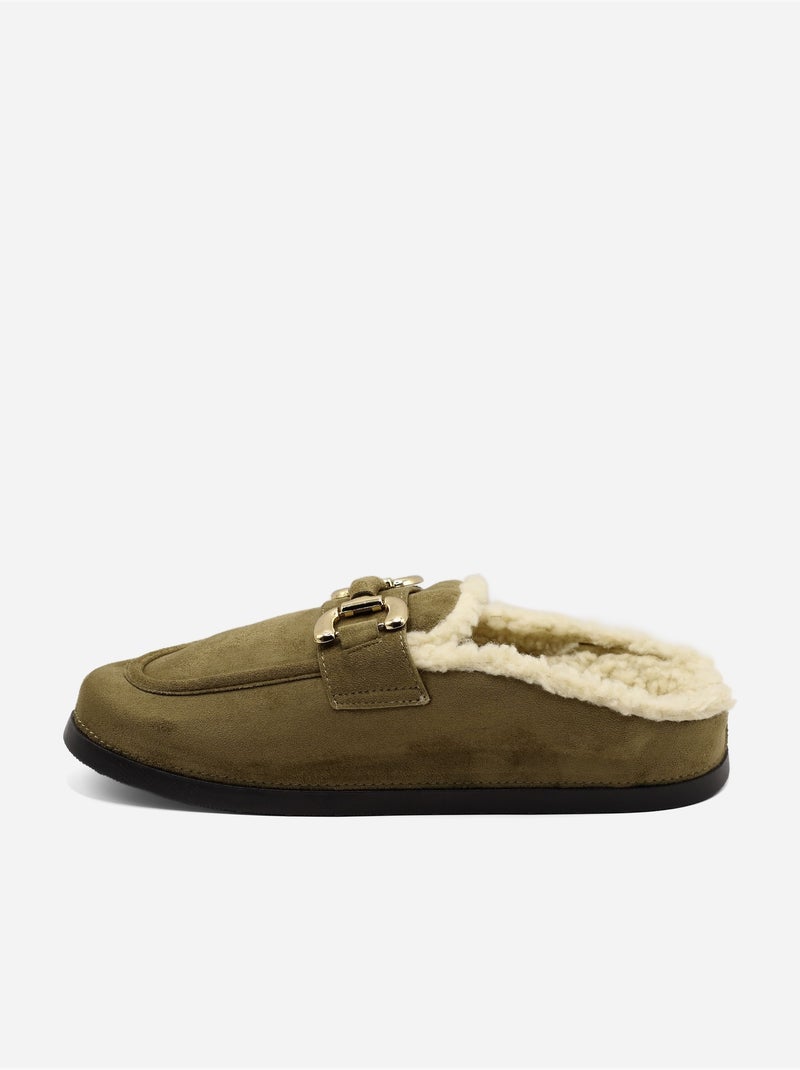Zapatillas de tacón forradas Verde - Kiabi