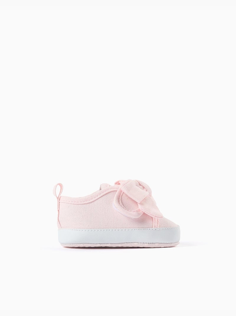 Zapatillas de tela con lazo Rosa claro - Kiabi