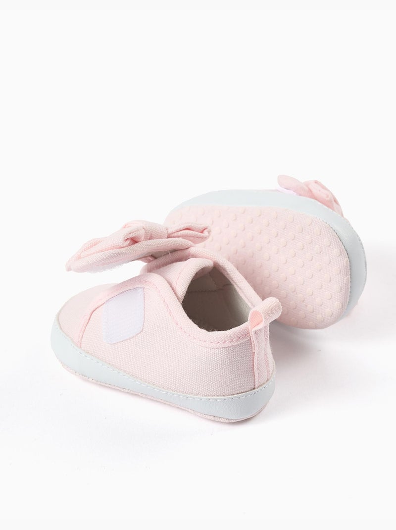 Zapatillas de tela con lazo Rosa claro - Kiabi
