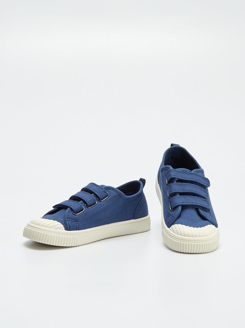 Zapatillas de tela de canalé AZUL - Kiabi