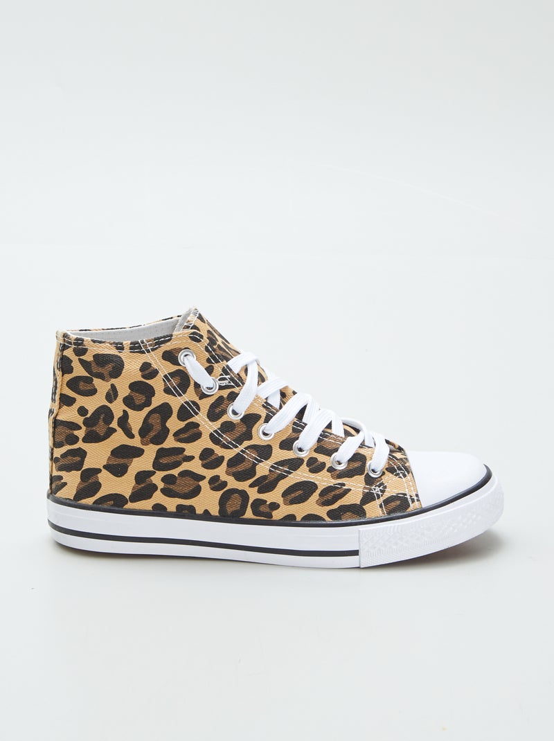 Zapatillas de tela 'leopardo' BEIGE - Kiabi