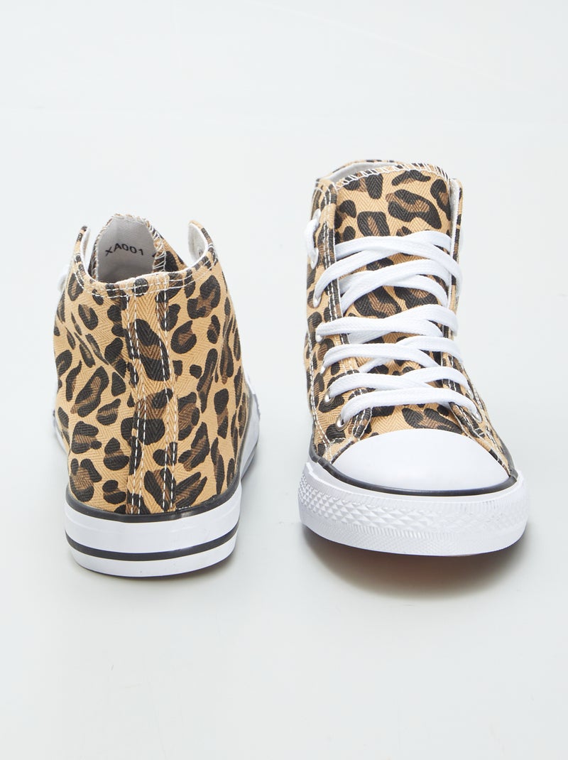 Zapatillas de tela 'leopardo' BEIGE - Kiabi