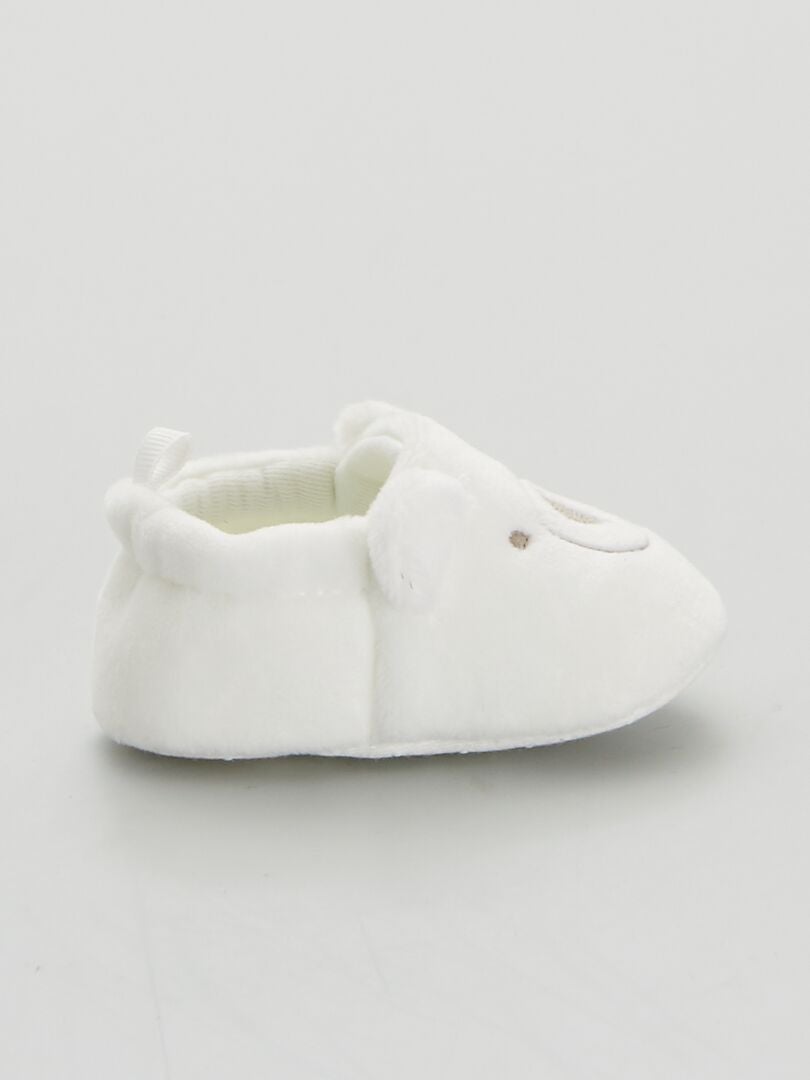 Zapatillas de terciopelo para bebé Blanco - Kiabi