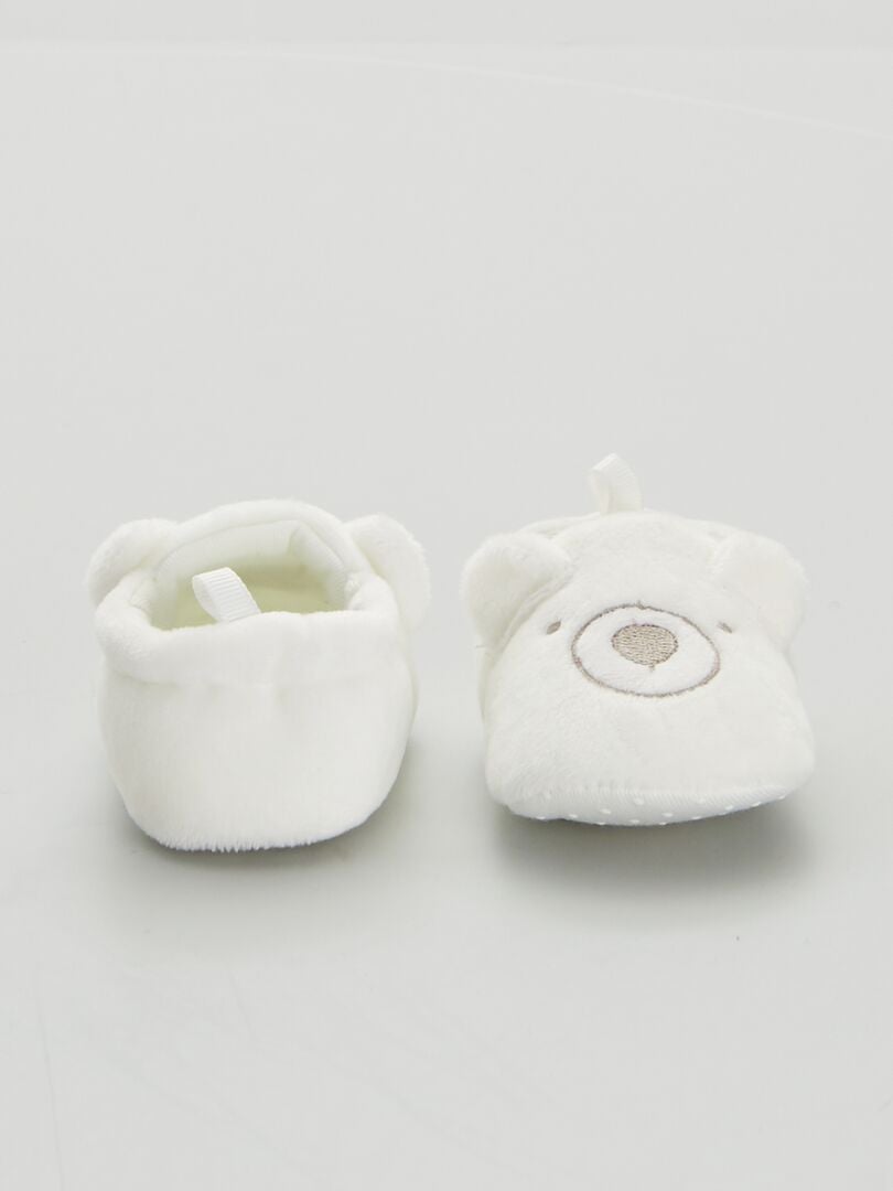 Zapatillas de terciopelo para bebé Blanco - Kiabi