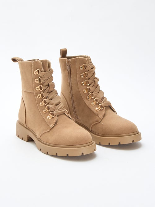 Zapatillas de trekking con ojales dorados - Kiabi