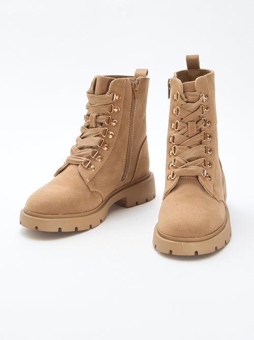 Zapatillas de trekking con ojales dorados - Kiabi