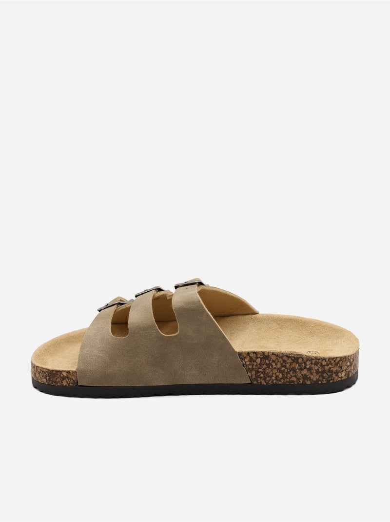Zapatillas de tres tiras Taupe - Kiabi