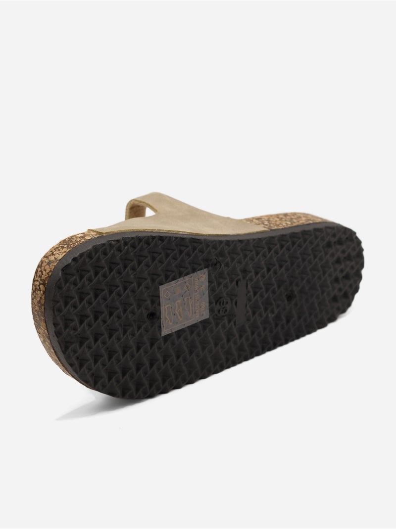 Zapatillas de tres tiras Taupe - Kiabi