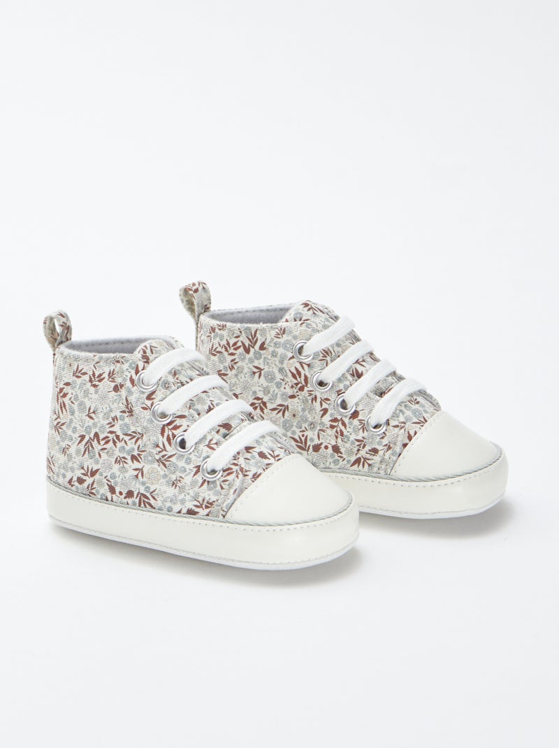 Zapatillas deportivas altas a cuadros Beige - Kiabi