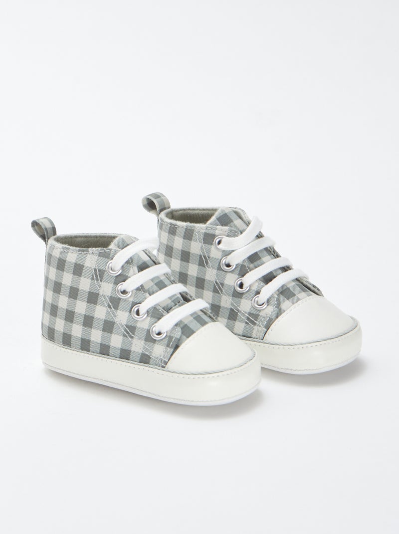 Zapatillas deportivas altas a cuadros Verde - Kiabi