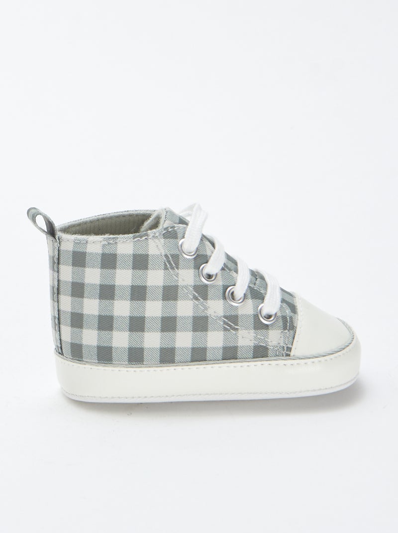 Zapatillas deportivas altas a cuadros Verde - Kiabi