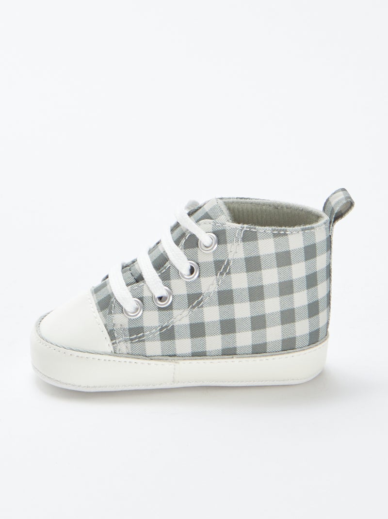Zapatillas deportivas altas a cuadros Verde - Kiabi