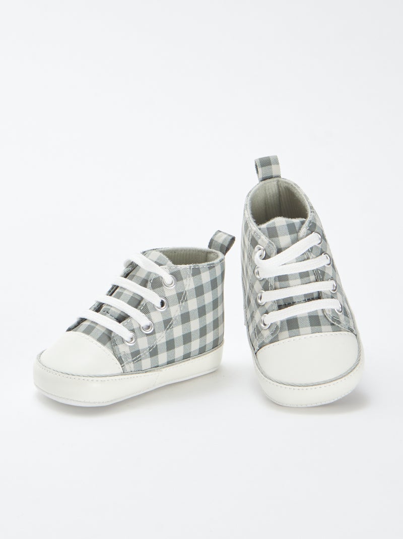 Zapatillas deportivas altas a cuadros Verde - Kiabi