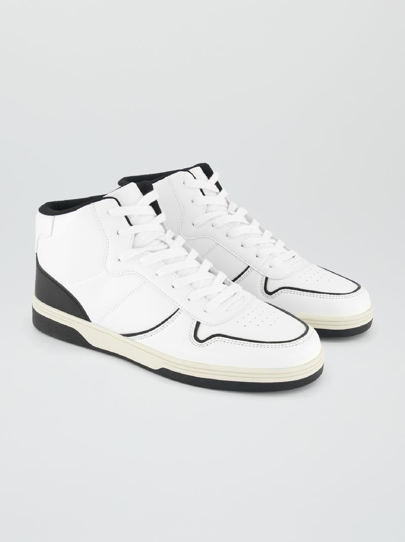 Zapatillas deportivas altas bicolores blanco - Kiabi