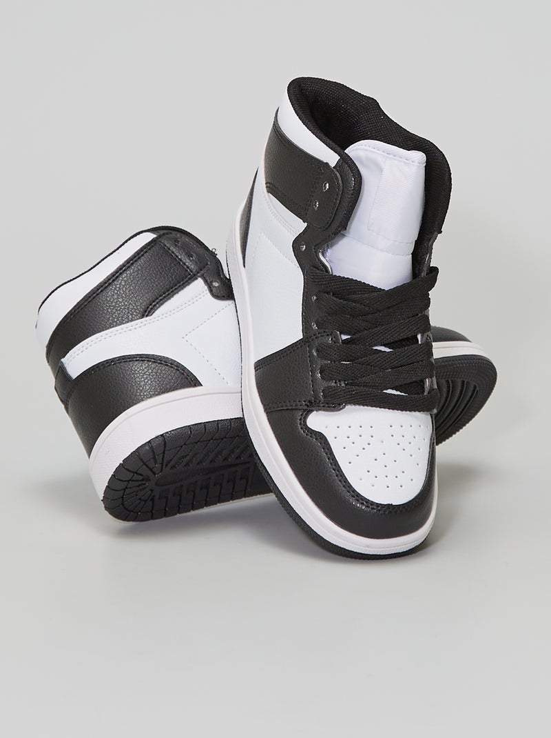 Zapatillas deportivas altas blanco/negro - Kiabi