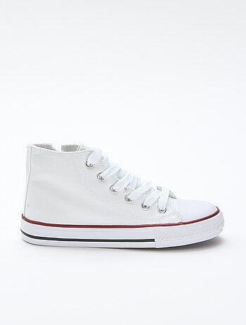 Zapatillas deportivas altas con cremallera en lona