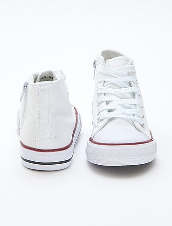 Zapatillas deportivas altas con cremallera en lona