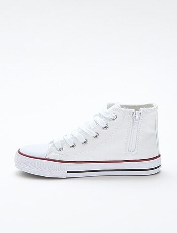 Zapatillas deportivas altas con cremallera en lona