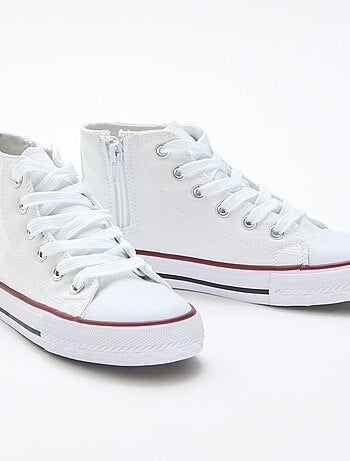 Zapatillas deportivas altas con cremallera en lona