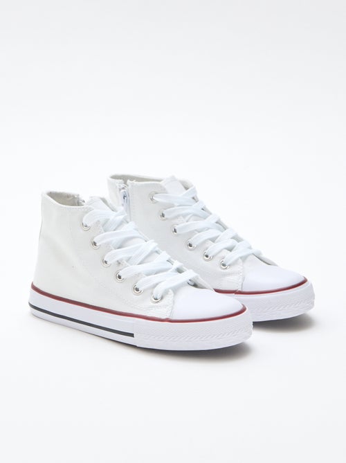 Zapatillas deportivas altas con cremallera en lona - Kiabi