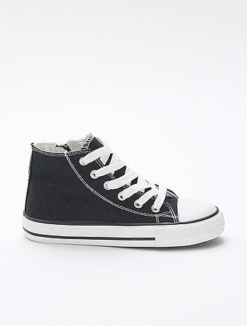 Zapatillas deportivas altas con cremallera en lona