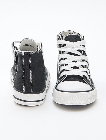 Zapatillas deportivas altas con cremallera en lona